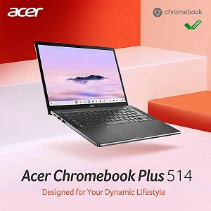 Ноутбук 14" Acer Chromebook Plus 514 (CB514-3H-R165) AMD Ryzen 3 7320C RAM 8GB eMMC 128GB 12год батарея ChromeOS (UKR) synthetic.ua - Фото 1