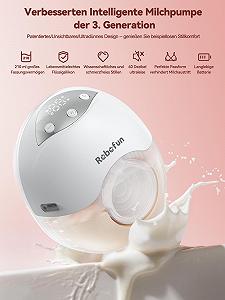 Электрический Молокоотсос Robofun Hands-Free, двойной, 4 режима, 12 уровней всасывания, 19 мм/21 мм/24 мм, 2 шт synthetic.ua - Фото 1