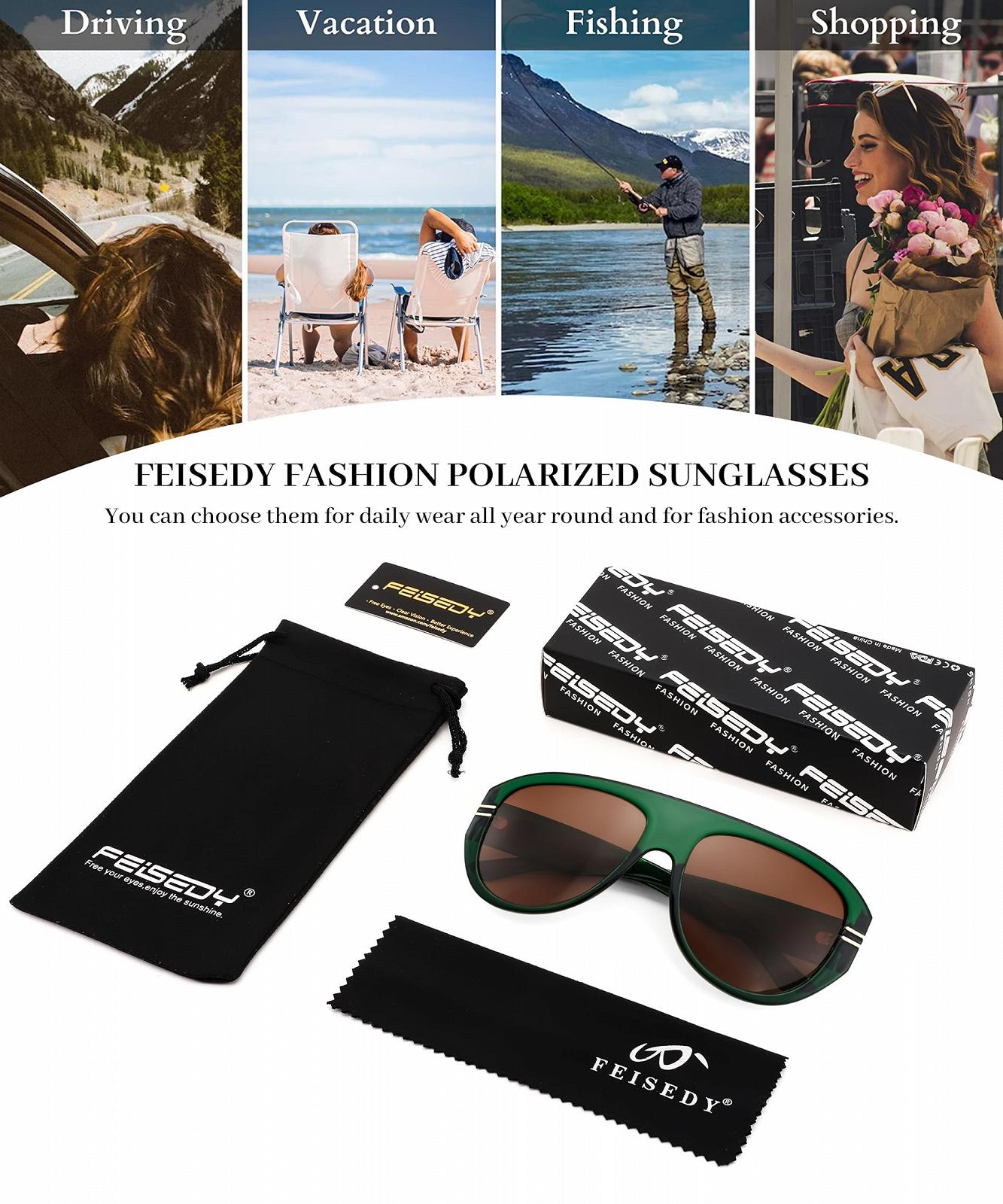 Сонцезахисні окуляри Retro FEISEDY B4150 Поляризовані для чоловіків та жінок, фото №6 Сонцезахисні окуляри Retro FEISEDY B4150 Поляризовані для чоловіків та жінок, фото №6