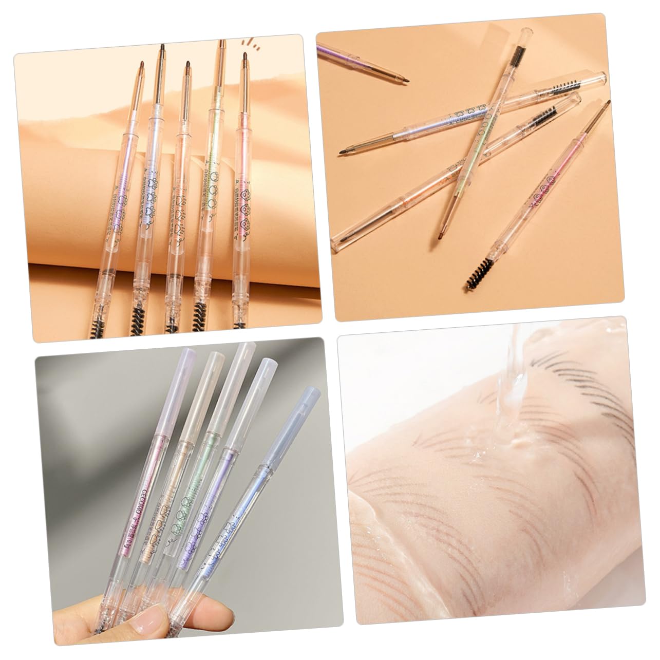 Олівець FRCOLOR 5шт ультратонкий для брів з пензлем анти-пітний м'ятний пластиковий, фото №7