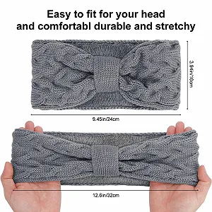Вязаная повязка на голову Pack of 2 No Brand Черный + Серый synthetic.ua - Фото 1