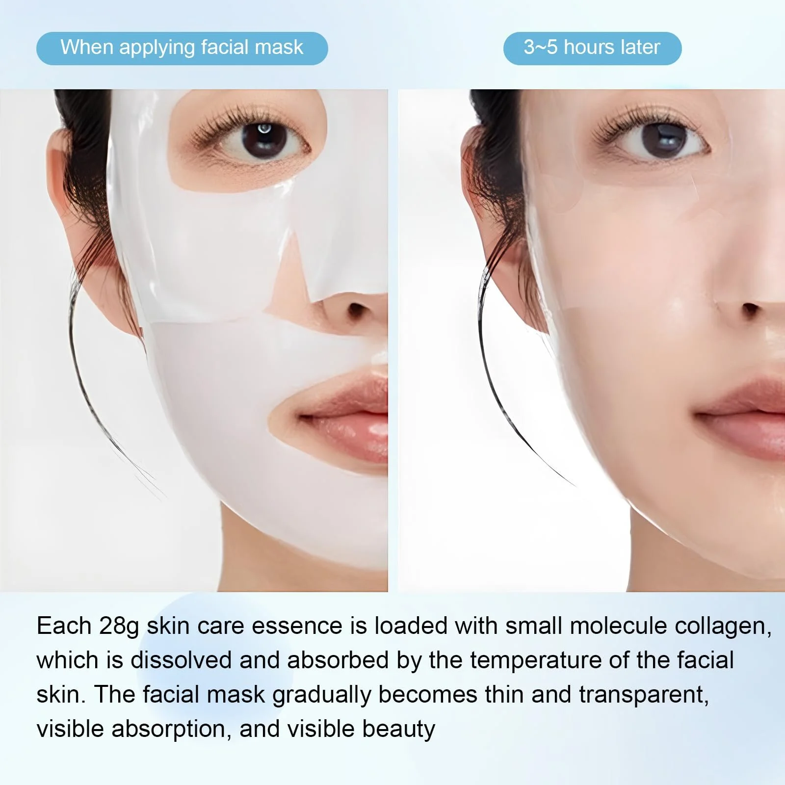 Маска для обличчя Collagen Маска з аргановою олією та протеїнами пшениці для нічного зволоження та зміцнення шкіри, 5 шт, фото №4