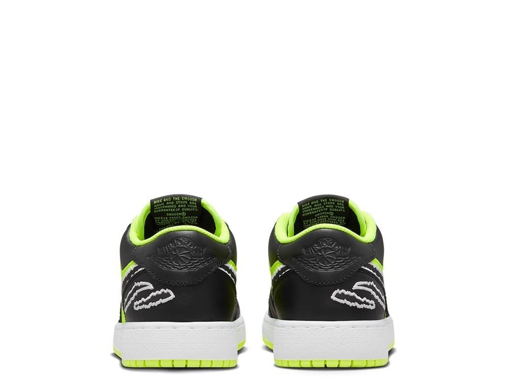 Кросівки Jordan 1 Low SE Black Cat Volt (GS) 39, фото №4