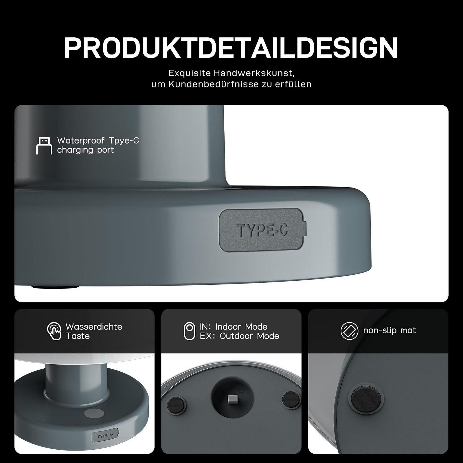 Настільна лампа LED Solar Table Lamp вулична з регулюванням яскравості на сонячній енергії та USB 2 в 1 Теплий білий 2 шт., фото №8