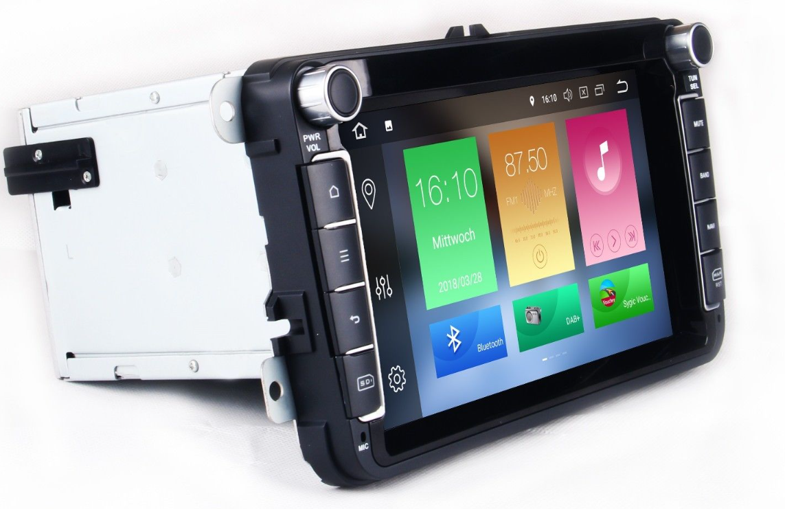 Штатна автомагнітола M.I.C. AV8V4 для VW Skoda Seat / 8" / Сенсорна / 2/16Гб / Android 6.1 / Bluetooth / WI-FI / GPS / USB / AUX / microSD slot / DAB+, фото №2 Штатна автомагнітола M.I.C. AV8V4 для VW Skoda Seat / 8" / Сенсорна / 2/16Гб / Android 6.1 / Bluetooth / WI-FI / GPS / USB / AUX / microSD slot / DAB+, фото №2