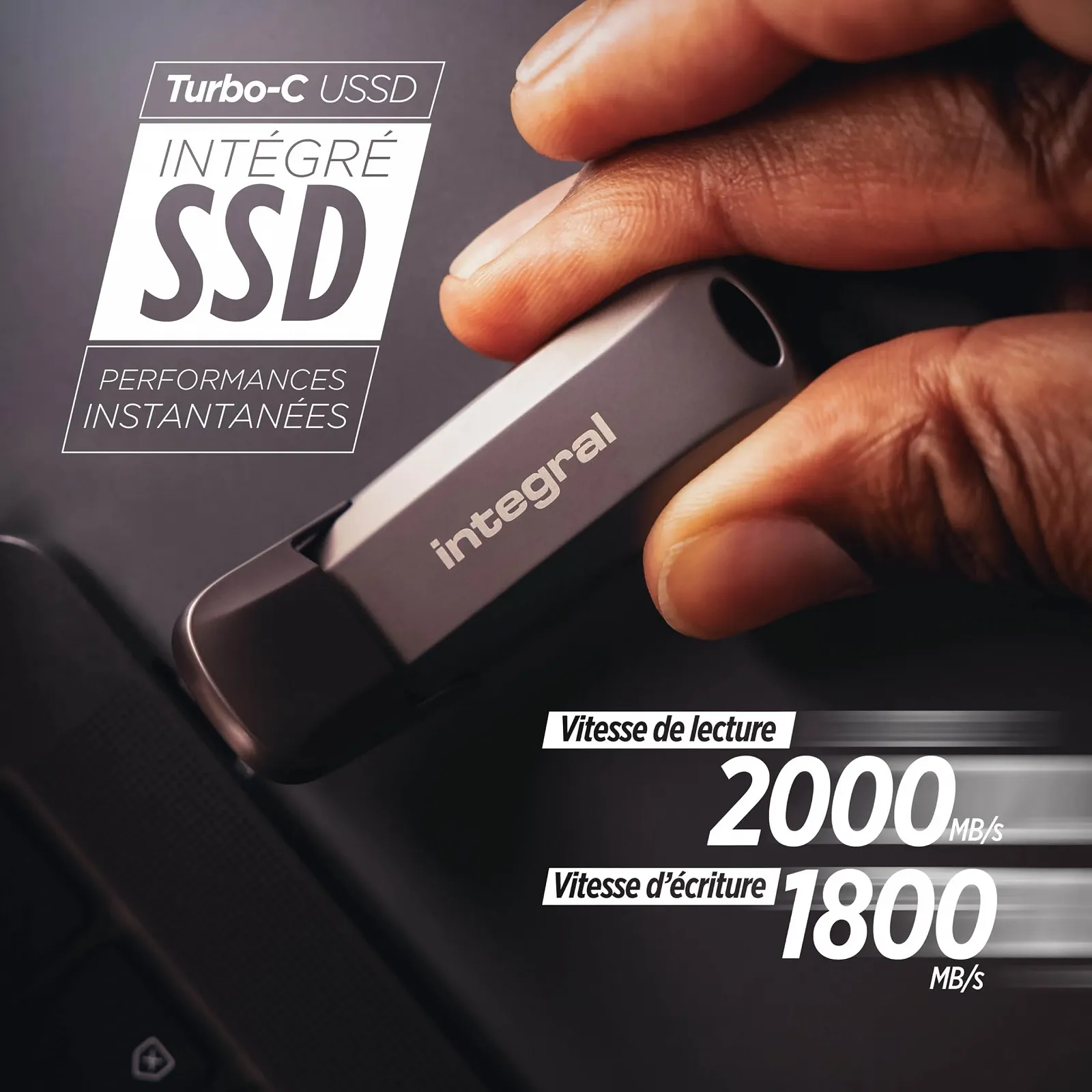 USB-флеш-накопитель SSD Integral Turbo-C 1ТБ USB 3.2 Gen 2×2 Metal, фото №2