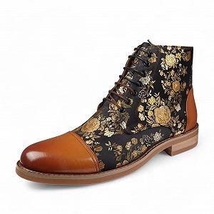 Ботинки оксфорды Кожаные мужские Infinity Leather Adam С цветочным принтом synthetic.ua - Фото 1