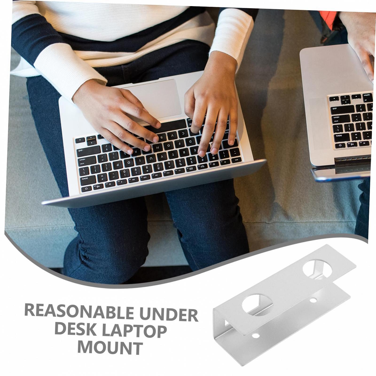 Держатель для ноутбука под стол Многофункциональная полка из прочного алюминия Для ноутбука и планшета Стабильное хранение компьютера Для офиса, фото №4