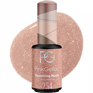 Гель-лак Pink Gellac 254 Sparkling Nude, 8 мл, розовый с блестками - Фото 1