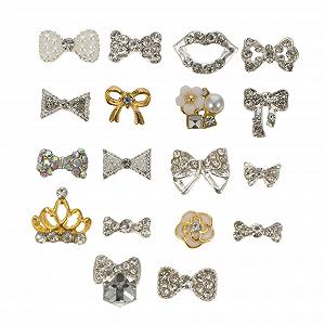 Стразы для ногтей Жемчуг Стразы для ногтей Наклейки для дизайна ногтей Стразы для ногтей Блестящие стразы для ногтей Камни для ногтей Аксессуары для ногтей Металл Набор из 18 штук - Фото 1