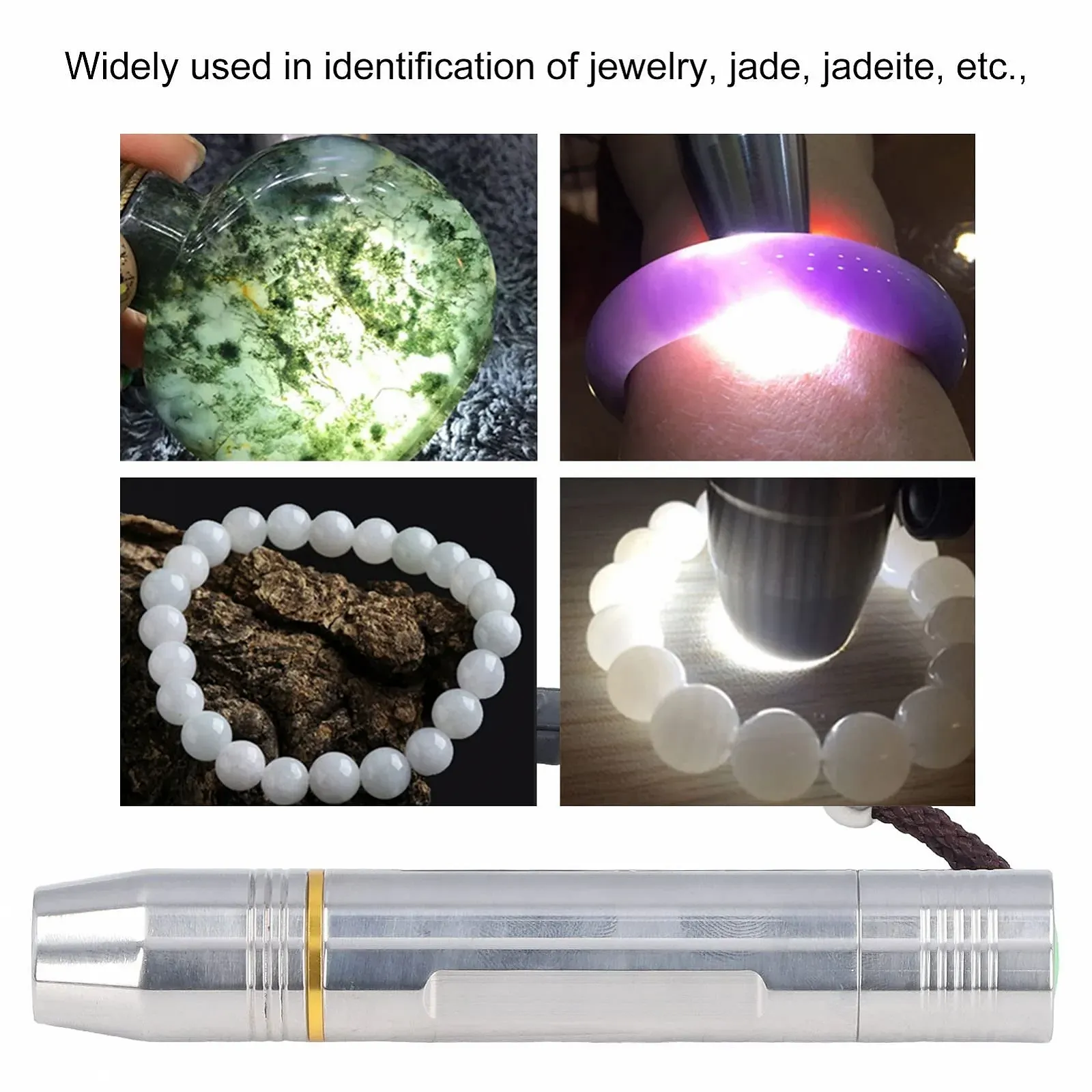 Мини Фонарик Портативный Карманный Фонарик для Идентификации Нефрита, Высокоэффективная Лампа из Нержавеющей Стали для Любителей Ювелирных Изделий, фото №3