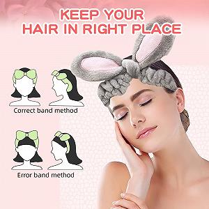 Пов'язка FUKPO Вушка кролика Сірий, Білий synthetic.ua - Фото 1