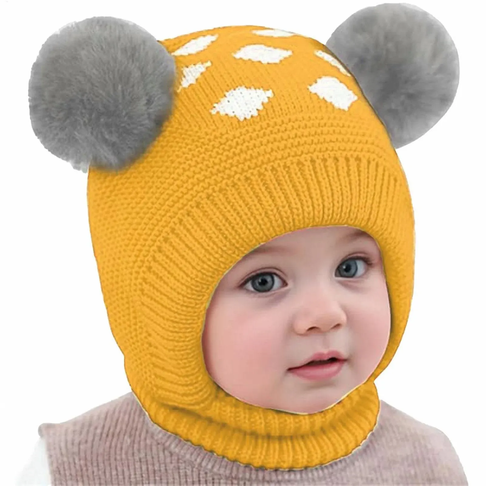 Тепла шапка з вушками N Cute жовта, фото №8 Тепла шапка з вушками N Cute жовта, фото №8