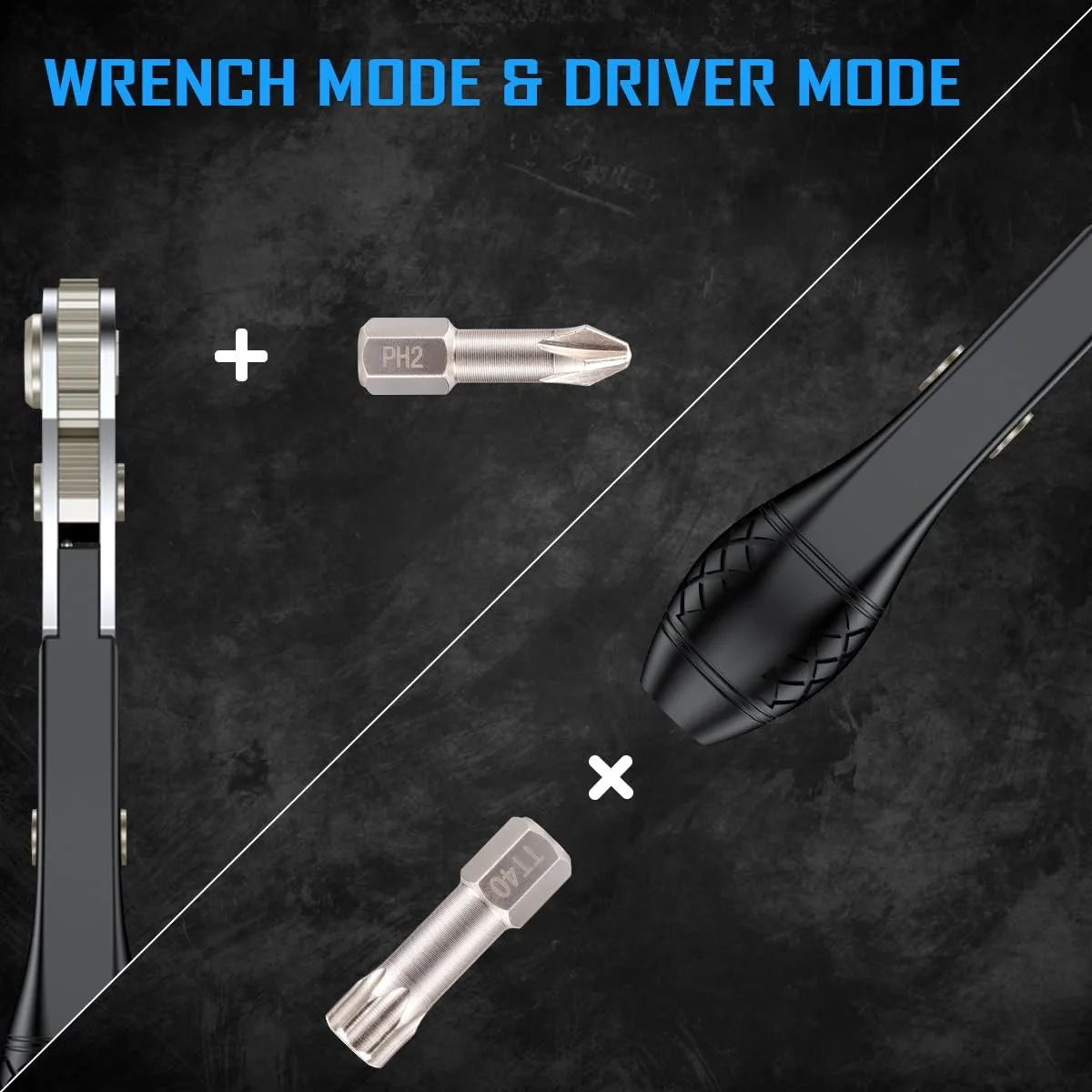 Міні-тріскачка та набір біт 25-в-1 S2 Steel 1/4 дюйма Hex Shank 36 зубів Магнітна 90 градусів, фото №6