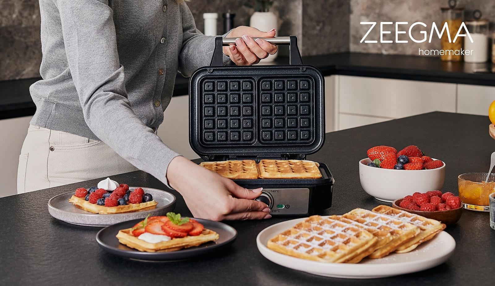 Вафельница ZEEGMA GOFREE CHEF PRO 1200 Вт Бельгийская Двойная Вертикальная Антипригарное покрытие Регулировка температуры Индикатор режима ожидания, фото №7