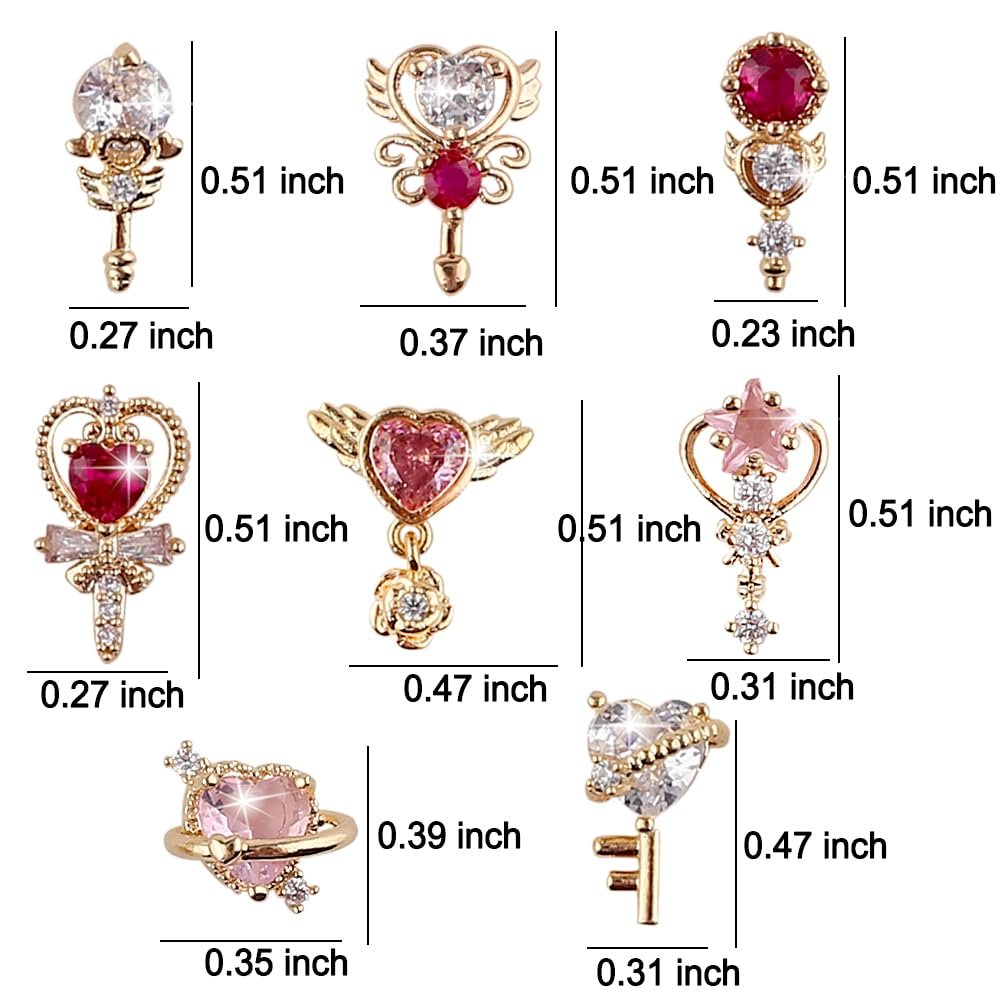 Форма Прикраса для нігтів Серце, Зірка, Скіпетр з цирконієм, фото №2