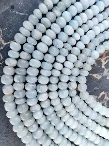 Бусины Аквамарин натуральный рондель гладкий 5-8.5 мм, нить длиной 33 см бусины из драгоценных камней для ожерелья, браслета synthetic.ua - Фото 1