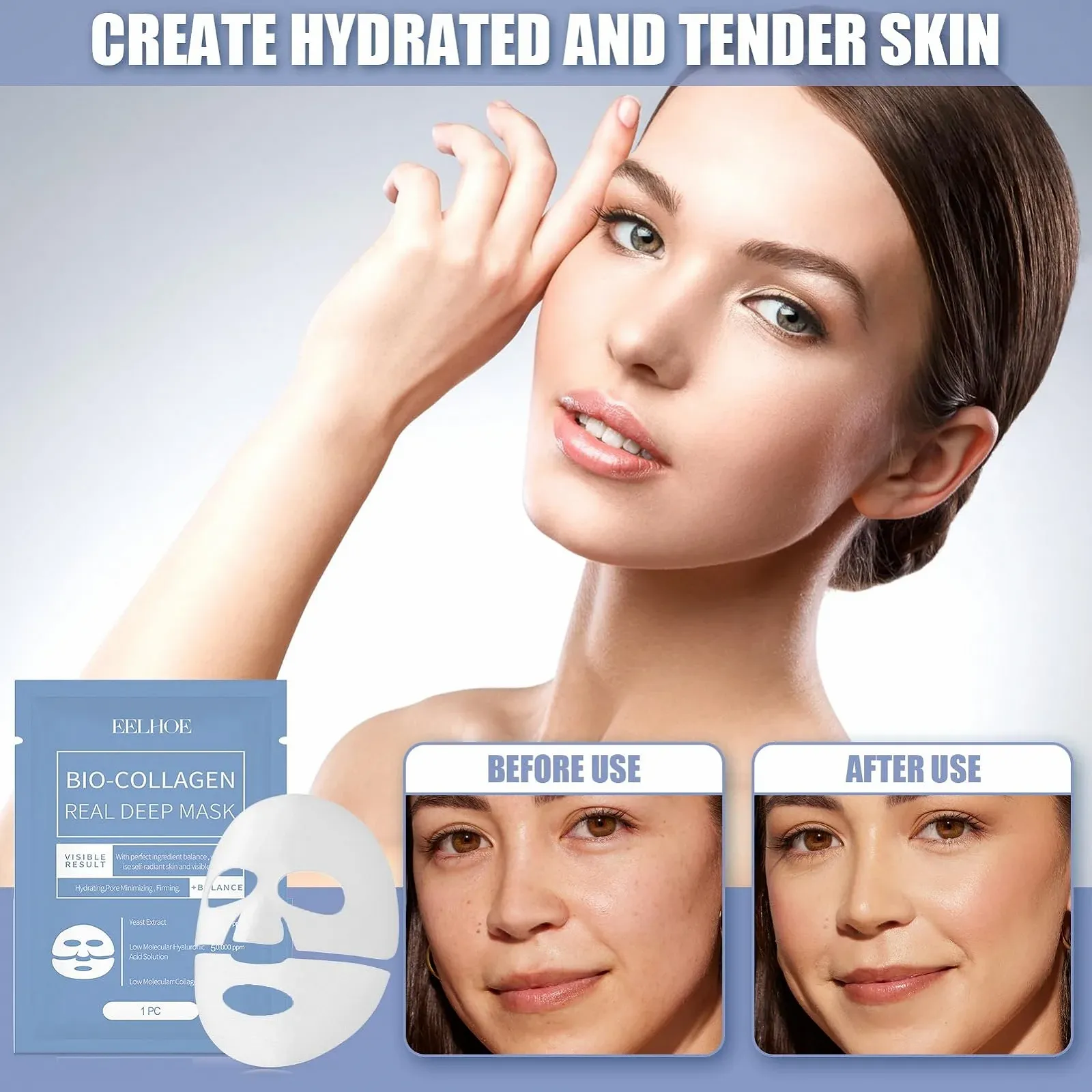 Маска для лица Organic Collagen Real Deep, ночная, против морщин, для увлажнения, очищения, жасминовый бальзам, фото №3