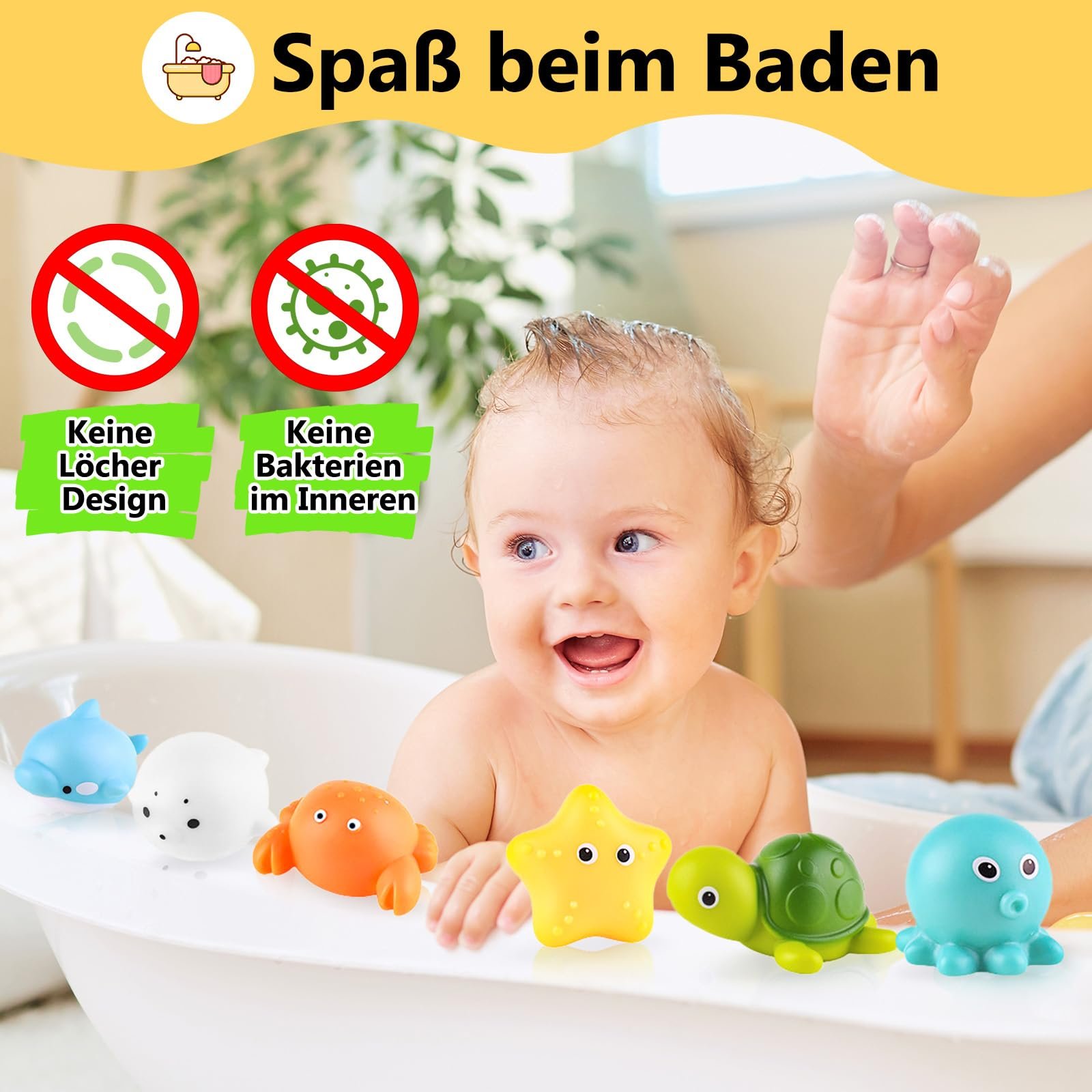 Іграшка для ванни Без отворів 6 штук, фото №3