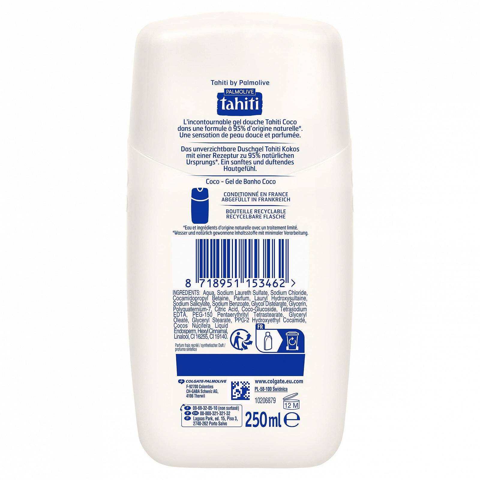 Гель для душа Tahiti Coconut 250 мл, фото №3