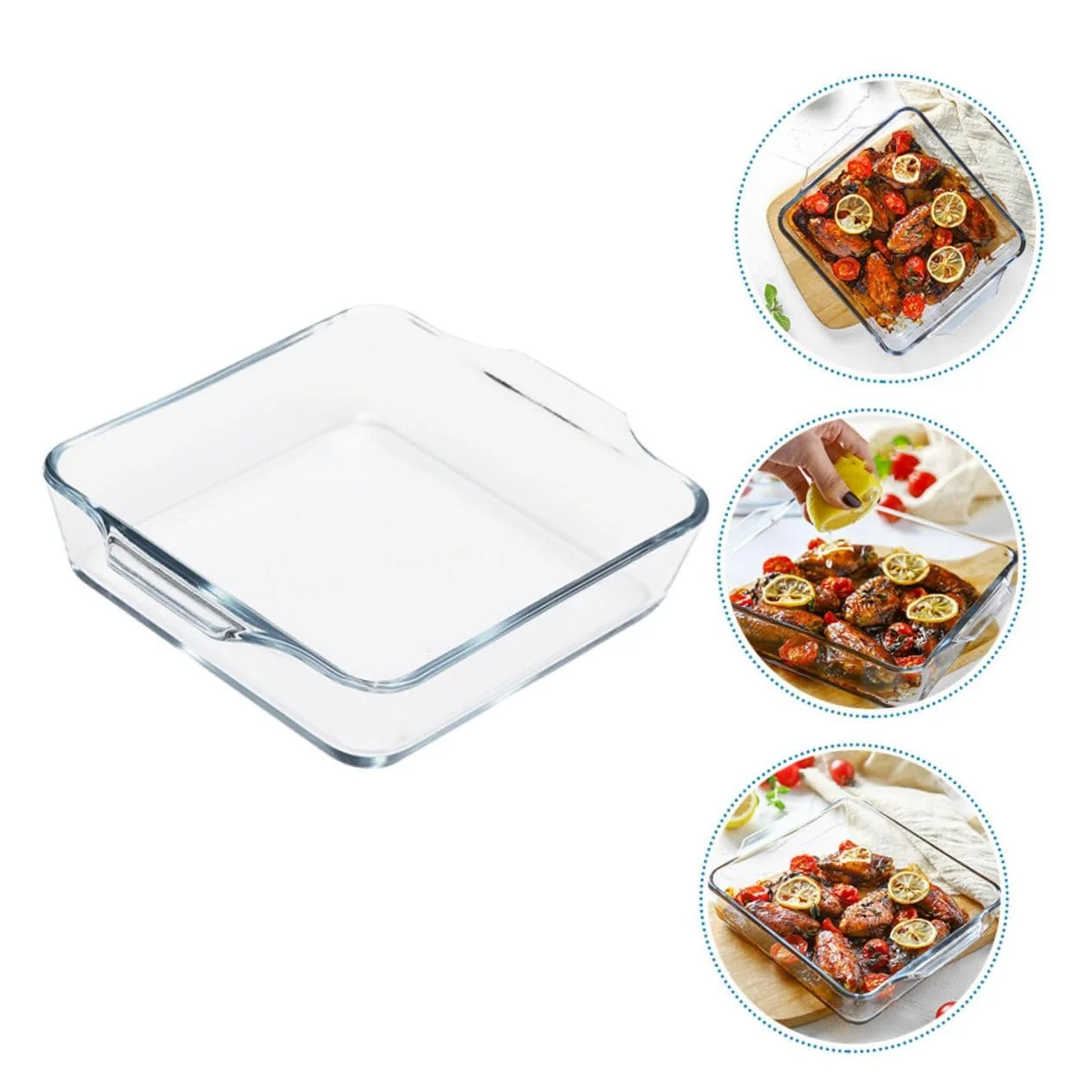 Форма для запікання SOLUSTRE скляна з подвійними термостійкими ручками Овальна, фото №8