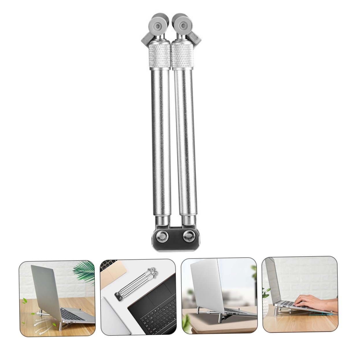 Подставка для ноутбука алюминиевая регулируемая с полым дизайном для охлаждения, складная, регулируемая, стабильная треугольная рама, совместима для ноутбуков и планшетов, портативная, фото №3 Подставка для ноутбука алюминиевая регулируемая с полым дизайном для охлаждения, складная, регулируемая, стабильная треугольная рама, совместима для ноутбуков и планшетов, портативная, фото №3