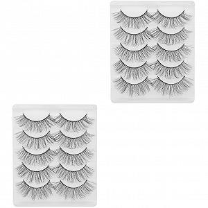 Вії Angoily 10 пар короткі натуральний вигляд 3D хімічне волокно - Фото 1