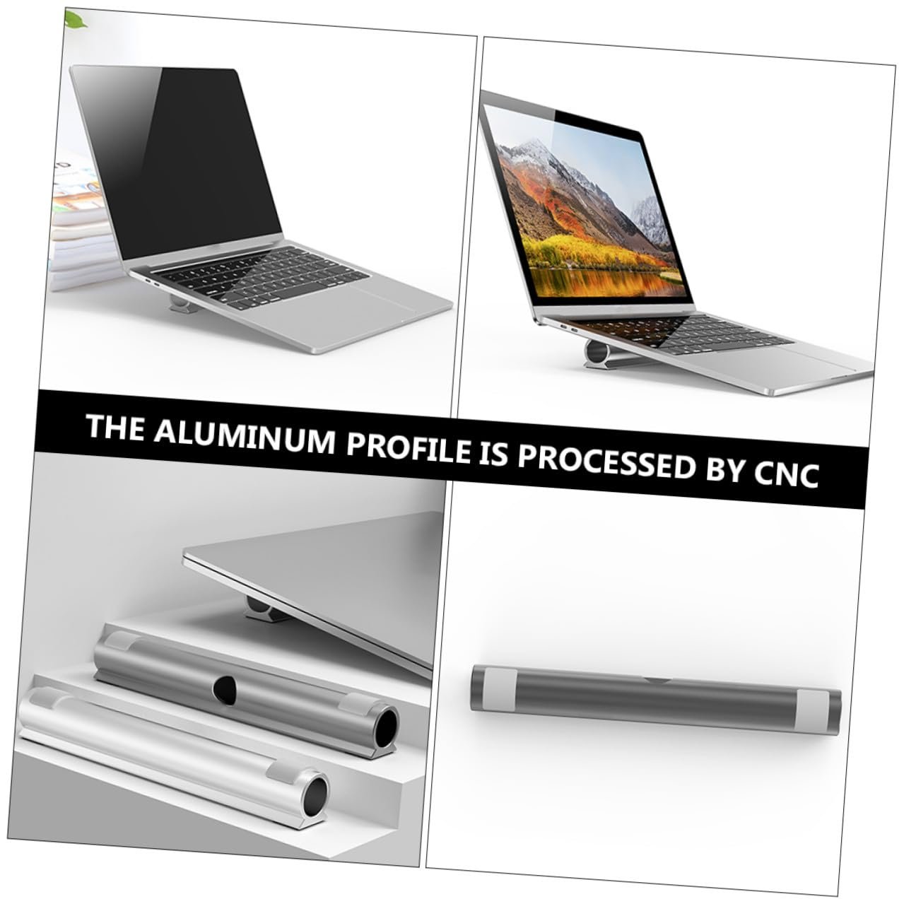 Подставка для ноутбука Алюминиевая с держателем для кабеля, противоскользящей подкладкой, фото №6 Подставка для ноутбука Алюминиевая с держателем для кабеля, противоскользящей подкладкой, фото №6