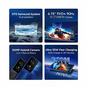 Смартфон TCL 50 SE 6.78 дюйма FHD+ 90 Гц NXTVISION 4/128 ГБ 50 Мп 5010 мАч 33 Вт Midnight Blue цена на synthetic.ua - Фото 1 Смартфон TCL 50 SE 6.78 дюйма FHD+ 90 Гц NXTVISION 4/128 ГБ 50 Мп 5010 мАч 33 Вт Midnight Blue synthetic.ua - Фото 1