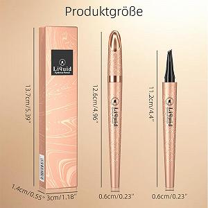 Карандаш для бровей Водостойкий Несмываемый 3D 4 Вилки Натуральные Темно-коричневый Золотая ручка synthetic.ua - Фото 1