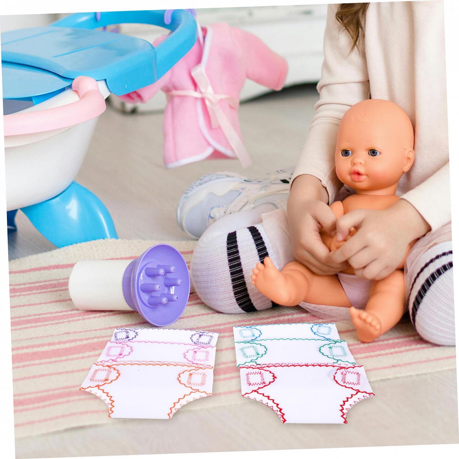 Игрушка Toyvian Набор из 6 подгузников для кукол многоразовых регулируемых нижнее белье для 18-дюймовых кукол аксессуары для кукол, фото №5