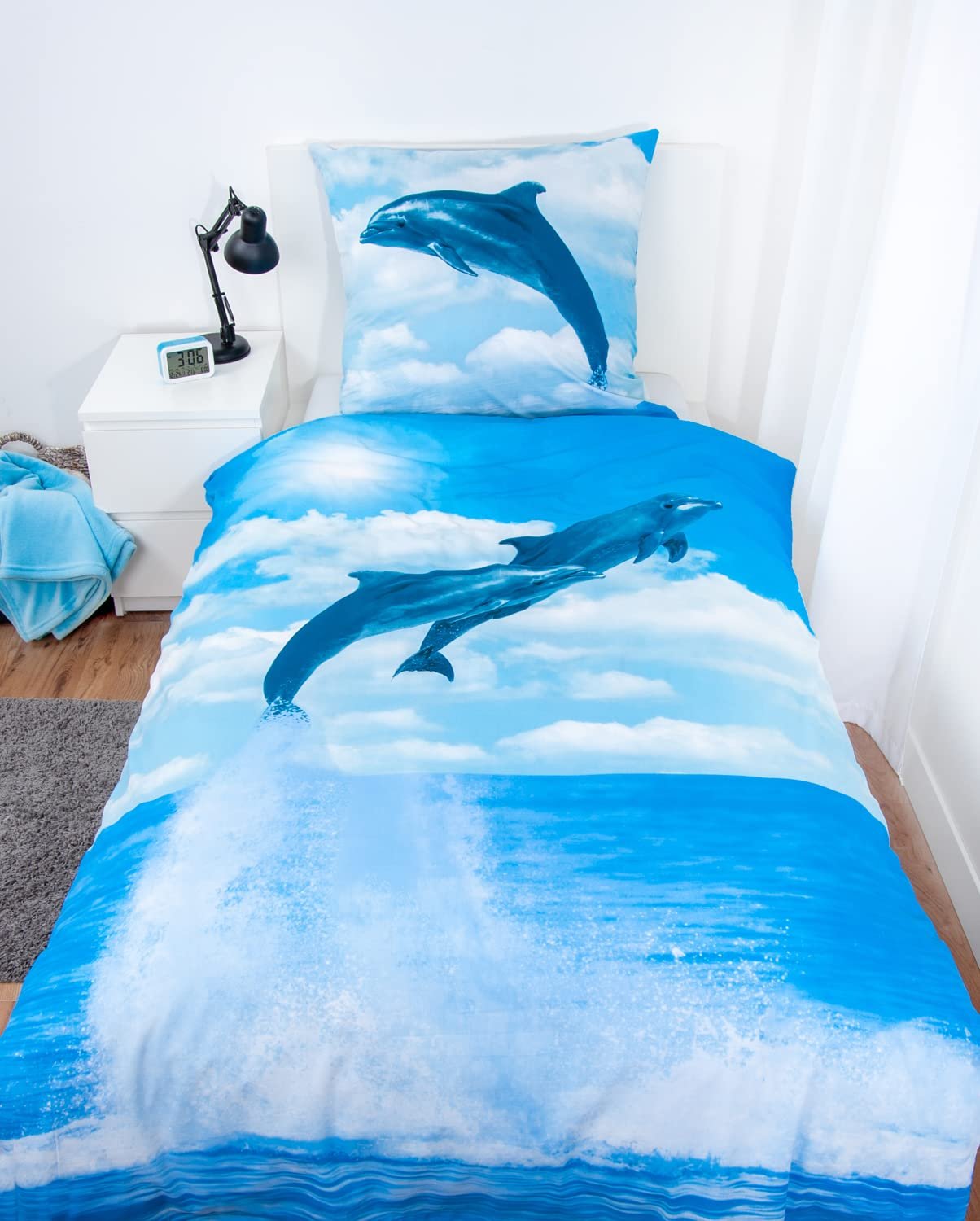 Постільна білизна Herding Dolphin, наволочка прибл. 80 x 80 см, підковдра прибл. 135 x 200 см, 100% бавовна, ренфорс, різнобарвний, фото №3
