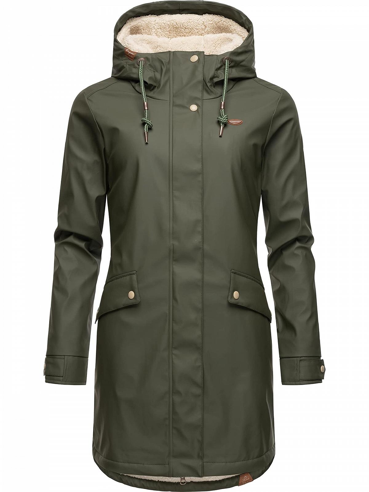 Куртка зимова Ragwear Tinsley Жіноча Довгий плащ-дощовик Водонепроникна Тепла на підкладці з капюшоном, фото №4