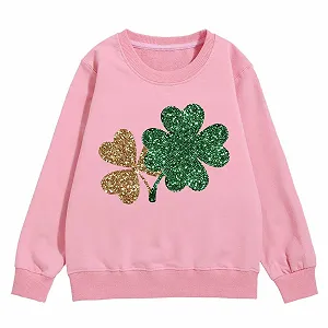 Дитячий світшот St. Patrick 2026 з принтом на День Святого Патрика, круглий виріз, довгий рукав, милий, з відкритими плечима synthetic.ua - Фото 1