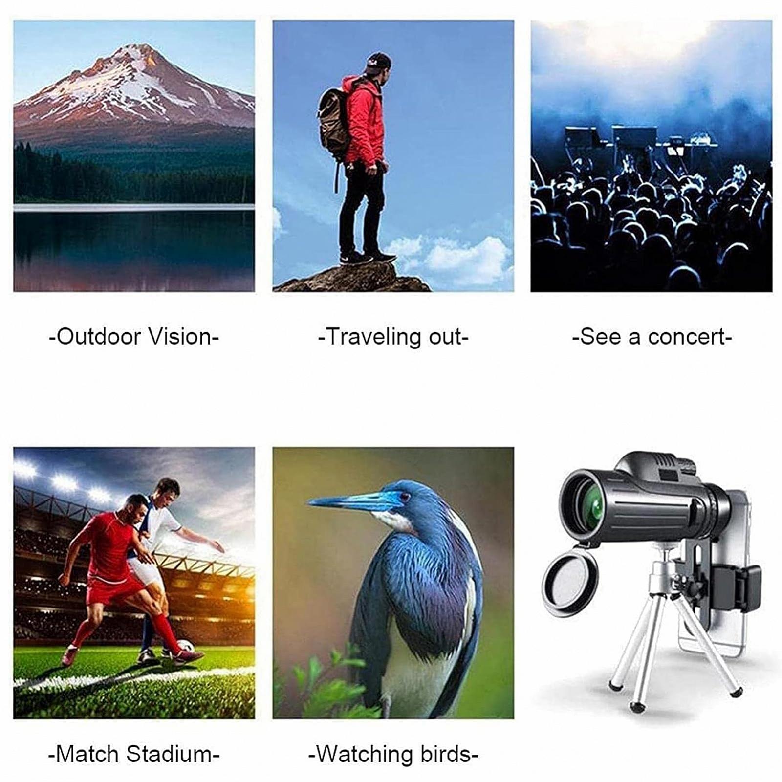 Монокуляр 120x100 Компактний Водонепроникний з Тримачем для Смартфона та Штативом, фото №4