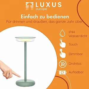 Настільна лампа Mykonos LED акумуляторна IP44 Сенсорна Зелена synthetic.ua - Фото 1