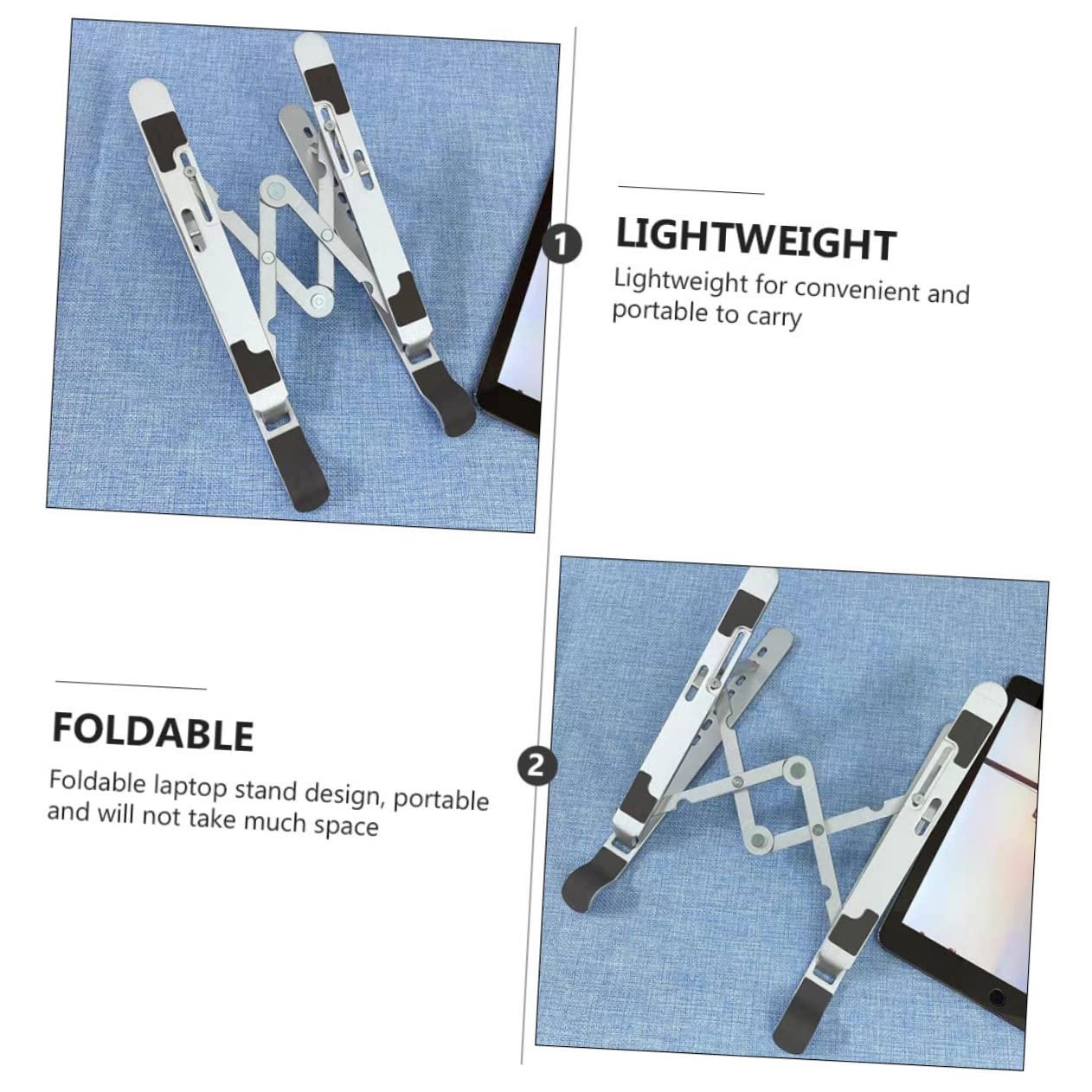 Подставка для ноутбука из алюминиевого сплава, регулируемая, складная подставка для компьютера, складная настольная подставка с функцией охлаждения, фото №9 Подставка для ноутбука из алюминиевого сплава, регулируемая, складная подставка для компьютера, складная настольная подставка с функцией охлаждения, фото №9