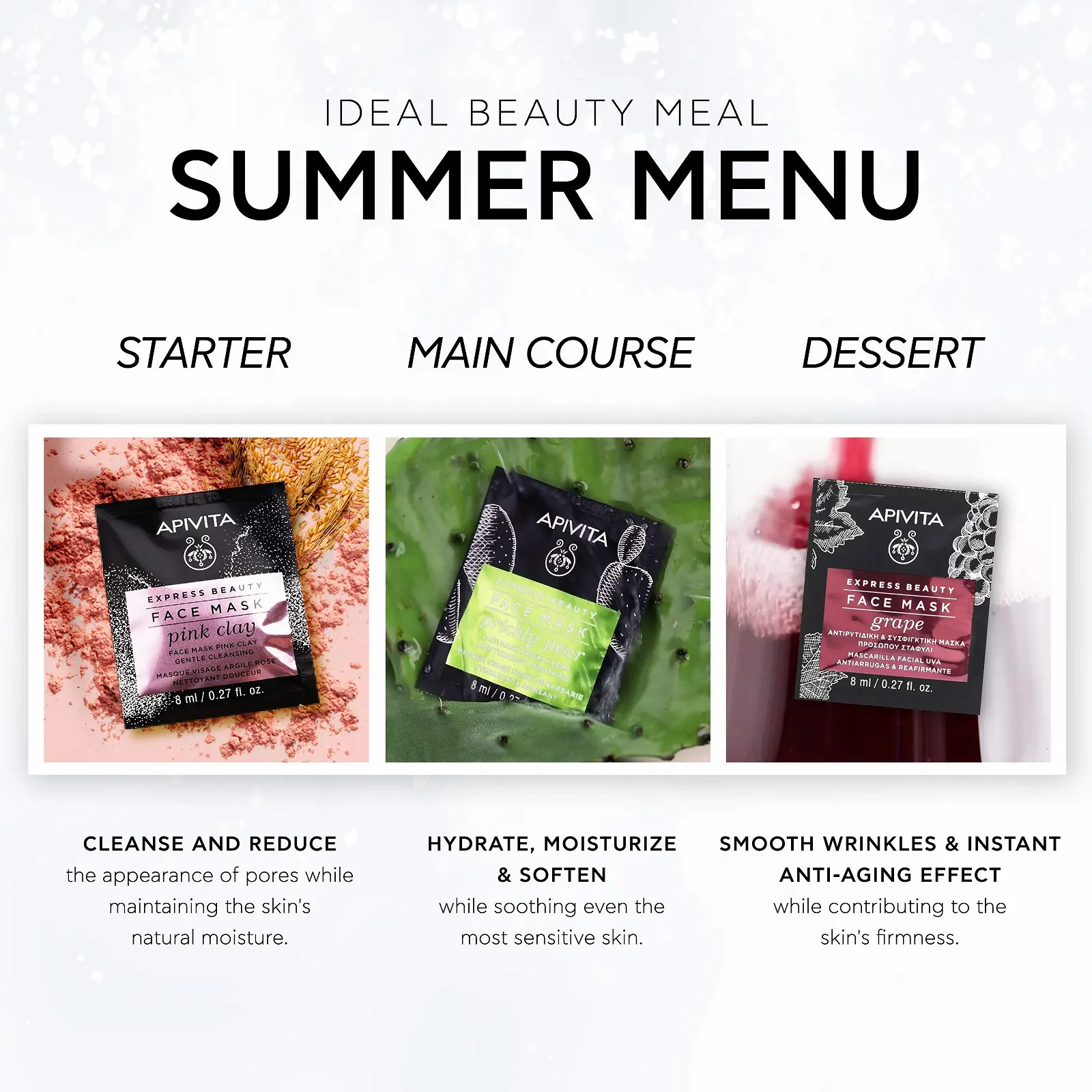 Маска для лица Apivita Увлажняющая и Успокаивающая с Опунцией 2x8мл, фото №3