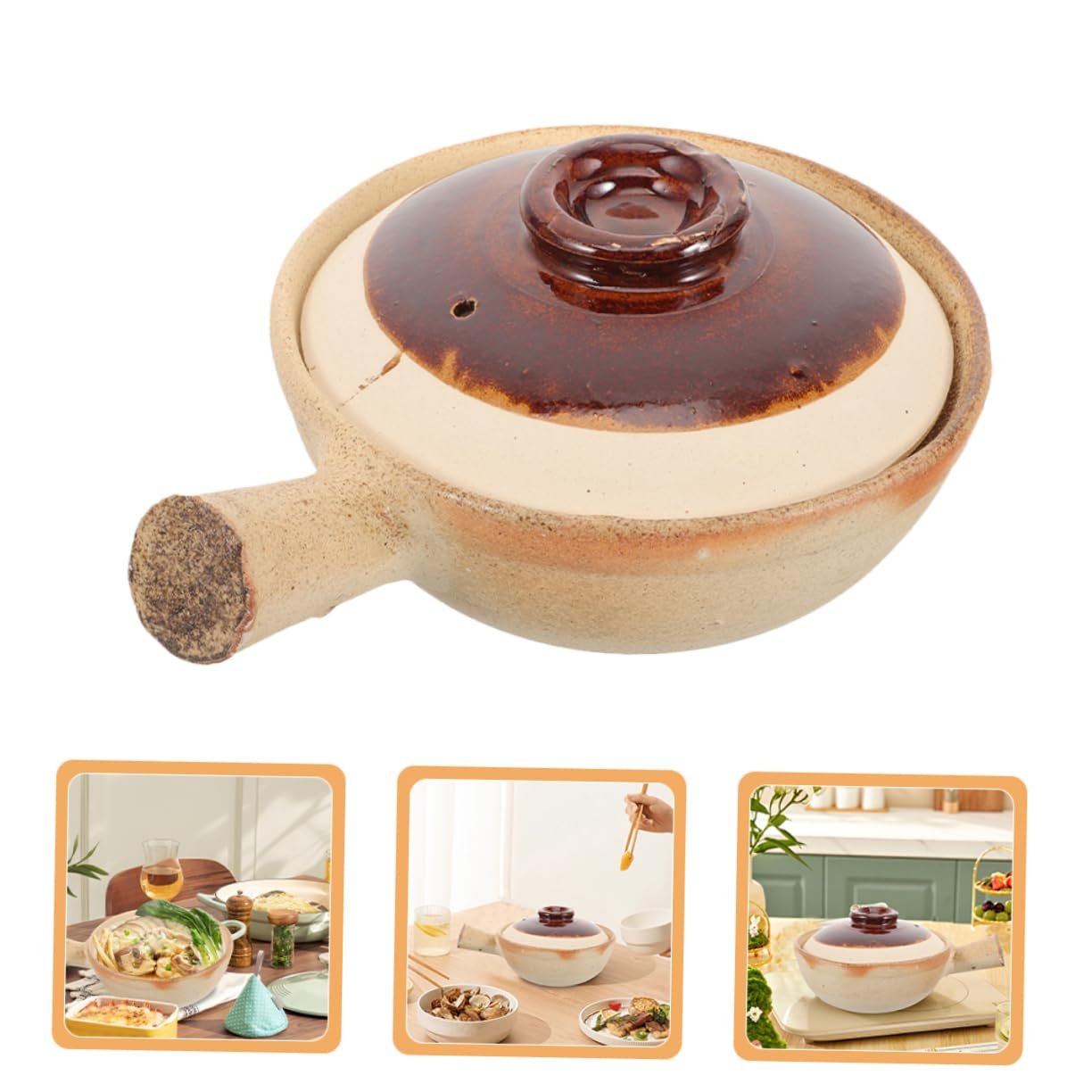 Кастрюля керамическая GLEAVI с крышкой Термостойкая, фото №7