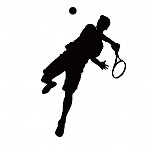 Наклейка на стіну BESPORTBLE Тенісист Вінілова Чорна synthetic.ua - Фото 1
