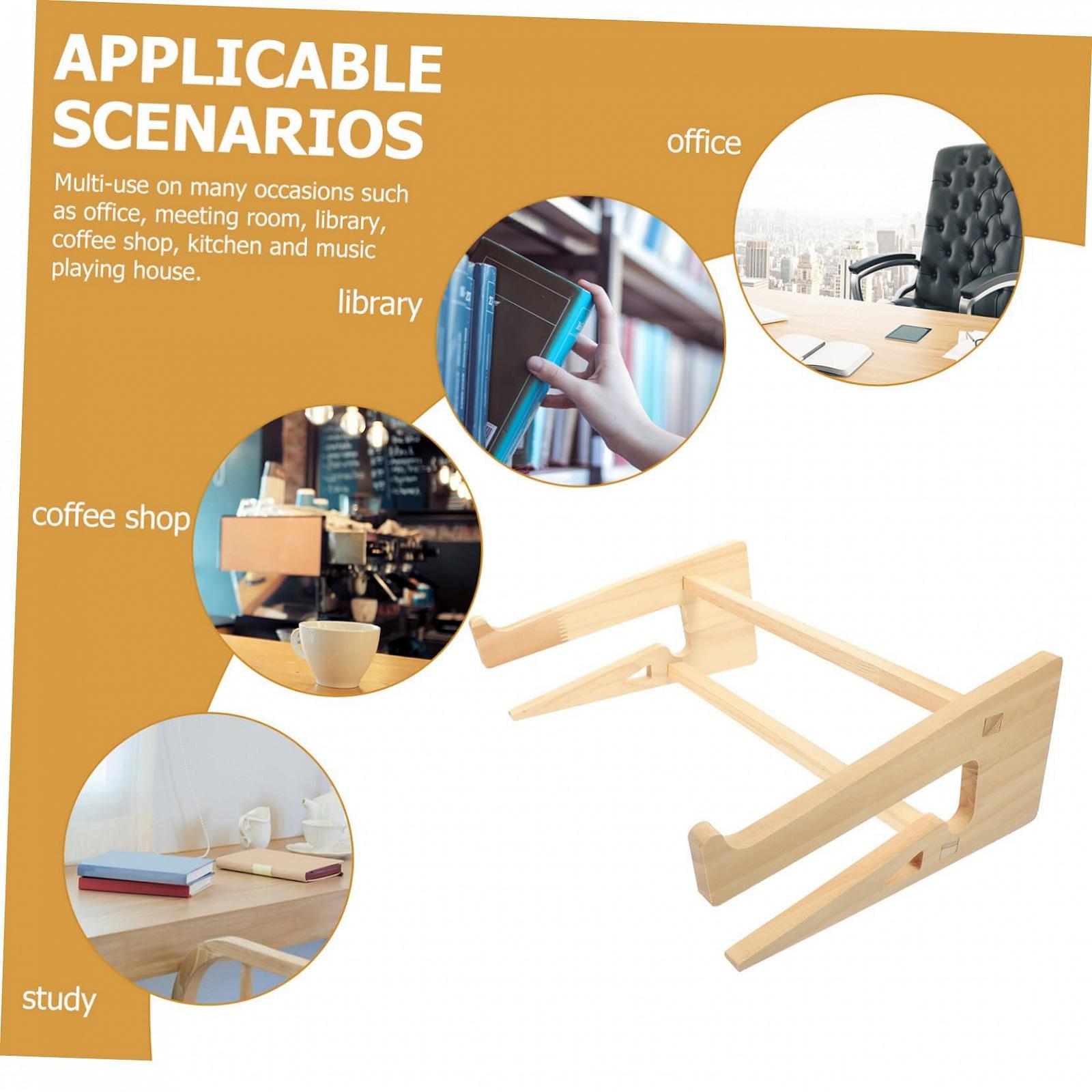 Підставка для ноутбука дерев'яна Gatuida з отворами для кабелів, фото №3