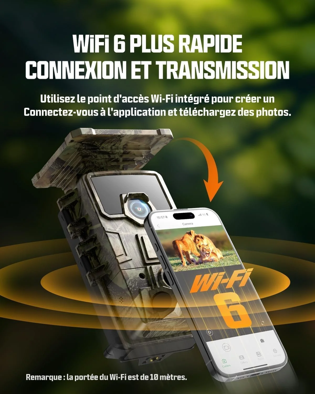 Фотопастка з сонячною панеллю Ceyomur CY75 / 60MP / 4K / Wi-Fi / Bluetooth / Зелена, фото №4 Фотопастка з сонячною панеллю Ceyomur CY75 / 60MP / 4K / Wi-Fi / Bluetooth / Зелена, фото №4