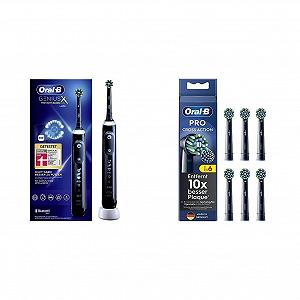 Зубная щетка электрическая Oral-B Genius X и Сменные насадки Pro CrossAction для электрической зубной щетки, 6 шт - Фото 1