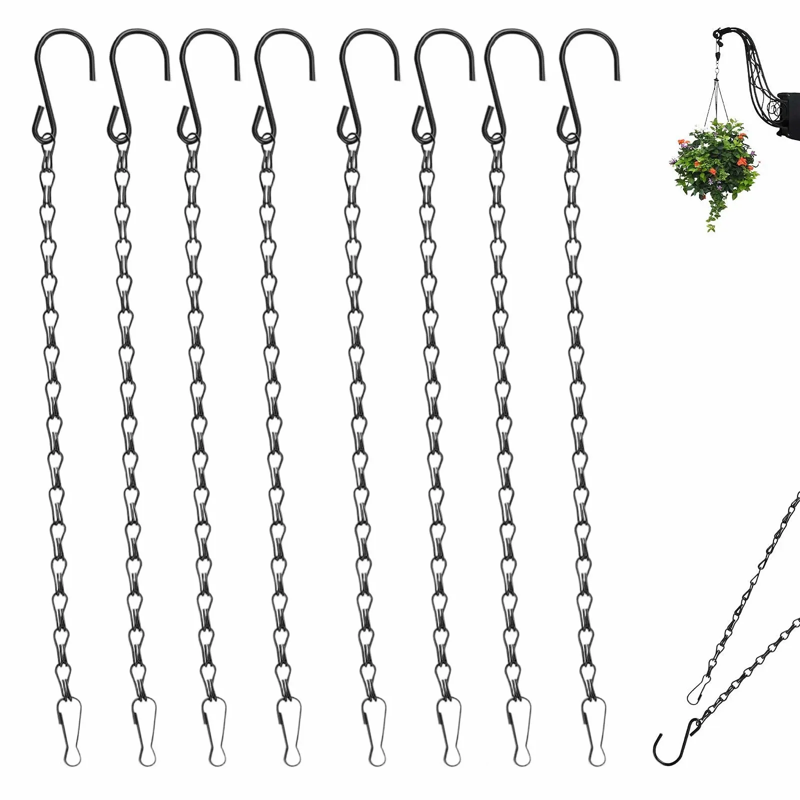 Цепи для подвесных корзин металлические 40 см 8 шт., фото №1