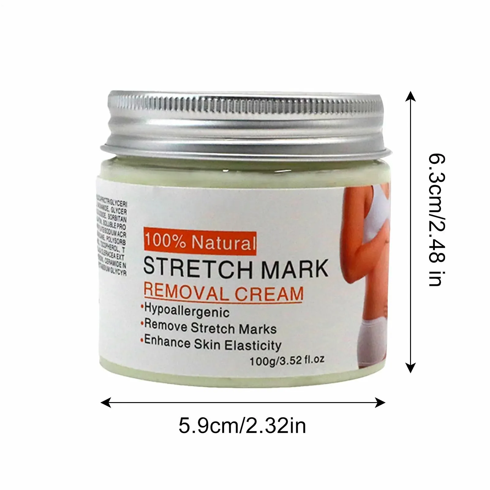 Крем от растяжек Belly Mark, 100 г, быстро впитывающийся выпрямляющий раствор, увлажняющий для беременных, для путешествий, бизнеса, дома, ежедневного использования, в помещении и, фото №2