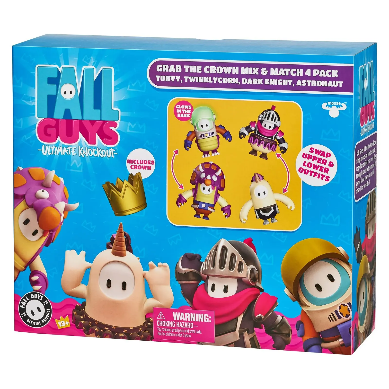 Набор фигурок Fall Guys 62585 Turvy, Twinklycorn, Dark Knight, Astronaut 10 см 4 шт. Разноцветный, фото №6