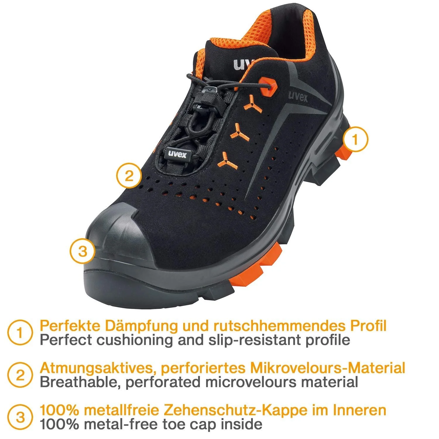 Рабочая обувь Uvex 2 S1P для мужчин, легкая и нескользящая, фото №3 Рабочая обувь Uvex 2 S1P для мужчин, легкая и нескользящая, фото №3