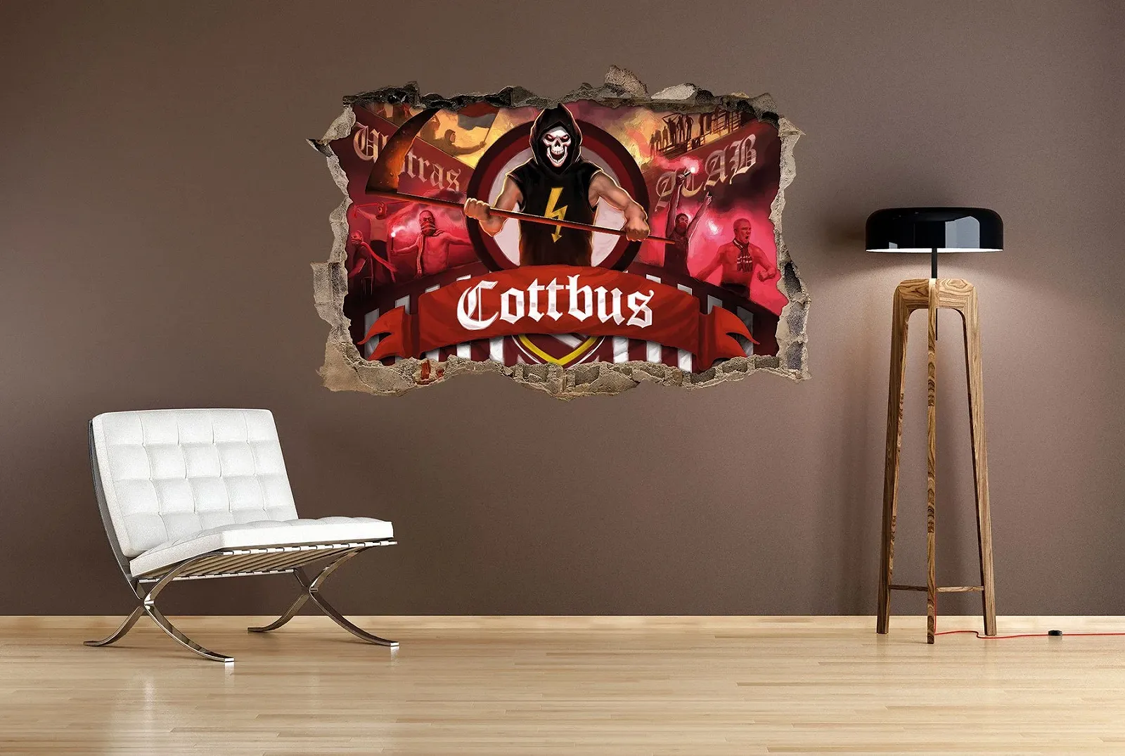 Наклейка на стену 3D Ultras Cottbus 92 x 62 см, фото №2 Наклейка на стену 3D Ultras Cottbus 92 x 62 см, фото №2