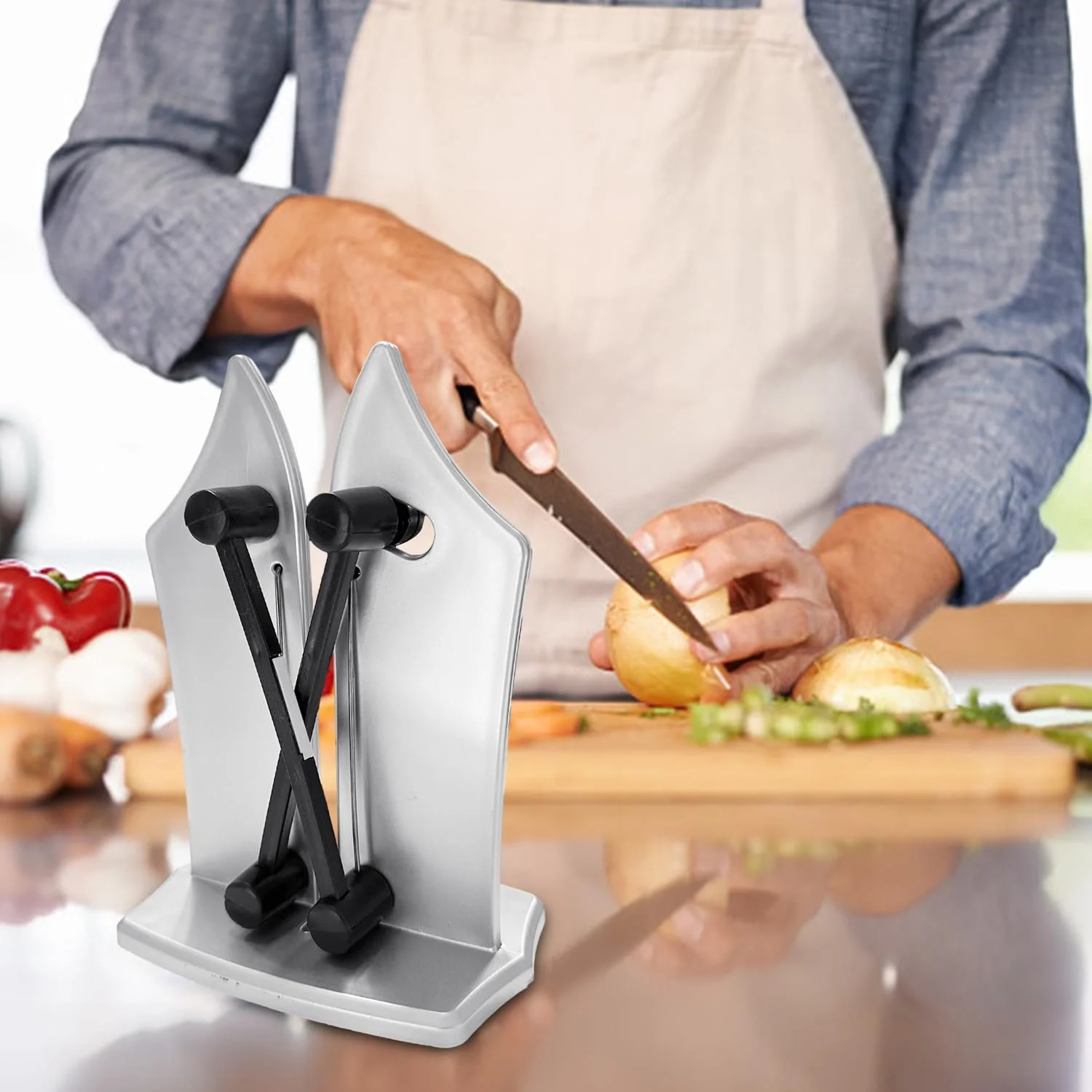 Точило для ножів ручна 183 г Залізна Срібляста, фото №5