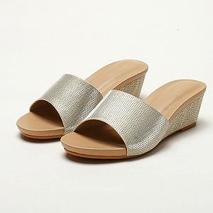 Шлепанцы No Brand 6 cm Gold synthetic.ua - Фото 1